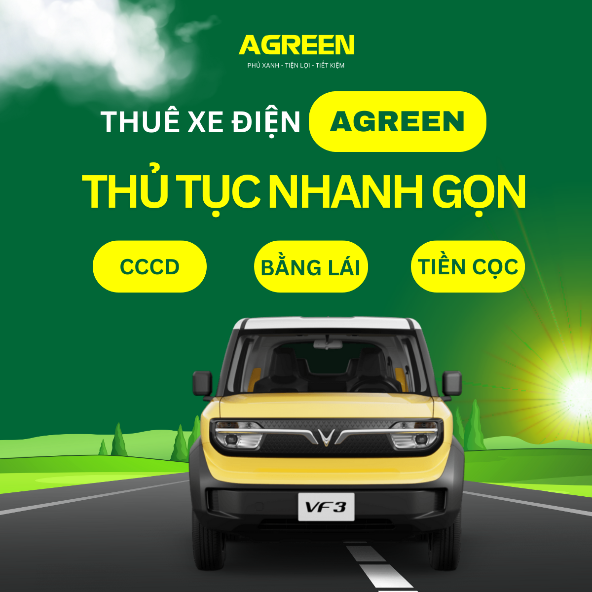Thủ tục thuê xe điện tự lái tại Agreen