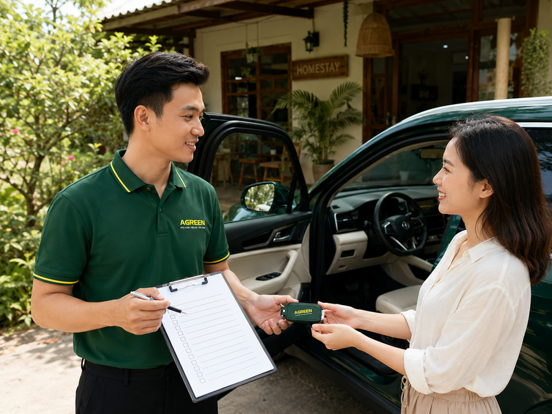 Quy trình kiểm tra và bàn giao xe điện AGREEN tại homestay